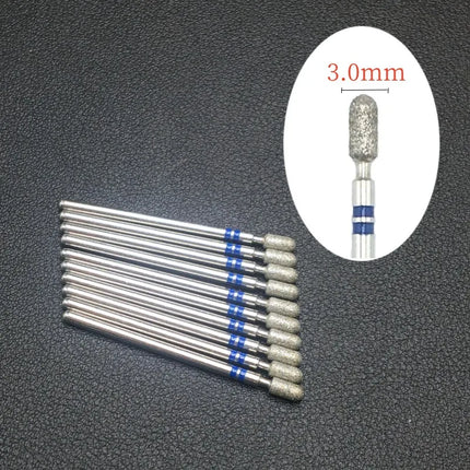 10 Piece Nail Milling Cutter Set Diamond Electric Nail Enhancement Drill Nail Drill Corner Cleaning Drill Burr Accessories Tool