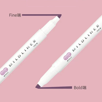 New Zebra Mildliner Highlighter Pastel Full Set 5 Colors Set Marker Pen Double Ended Art Stationery Supply for Drawing Painting