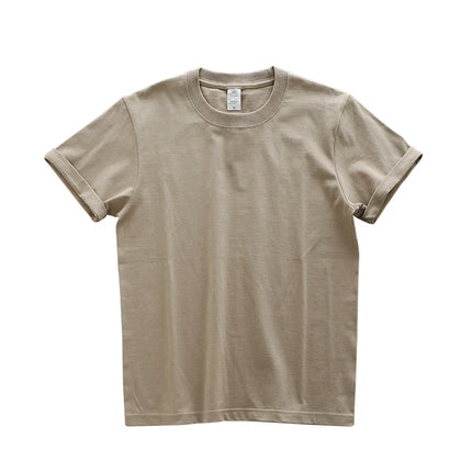 American 230g Heavy Cotton Short-sleeved T-shirt Men's and Women's Shoulder Pure White Bottoming Shirt 2025 New Clothes Summer