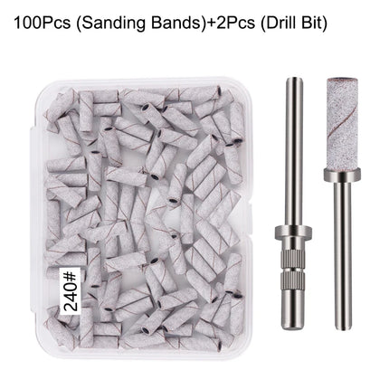 50/100Pcs 3mm Nail Sanding Bands-120/150/180/240 Grit Mini Nail Drill Bit Electric Nail File Accessory Polishing Manicure Tool