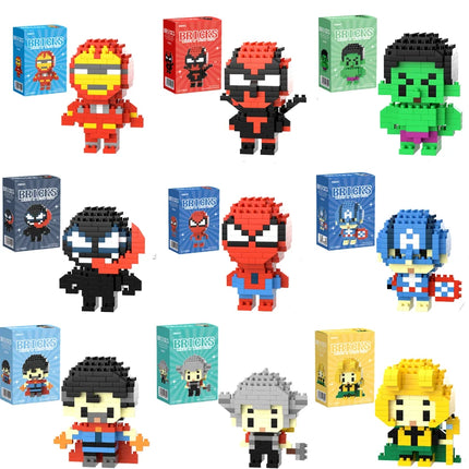 Marvel Spider Man Building Block Deadpool&Venom Iron Man figure Marvel Legends Cartoon Character Model Toys for Children Gifts