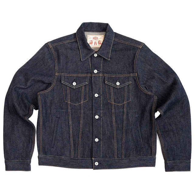 Red Tornado 21oz Typ 3 Truckerjacke in Indigo Robuster Stil Herren Raw Selvage Denim Oberbekleidung vorgewaschen