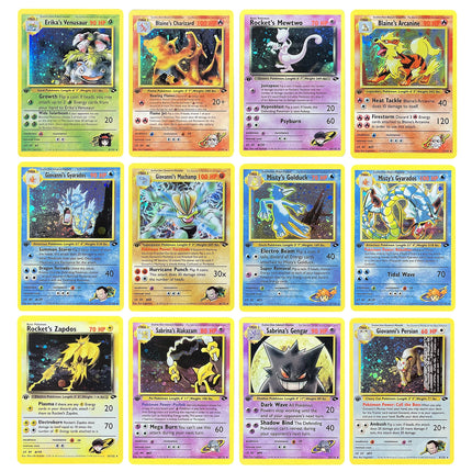 PTCG Proxy Cards Gym Challenge Rocket’s Mewtwo Blaine’s Charizard Erika’s Venusaur Rocket’s Zapdos Giovanni’s Gyarados DIY