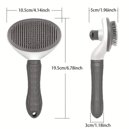 One-click Pet Hair Removal Comb For Effortless Grooming Of Dogs And Cats - Float Hair Removal Slicker Brush With - product im
