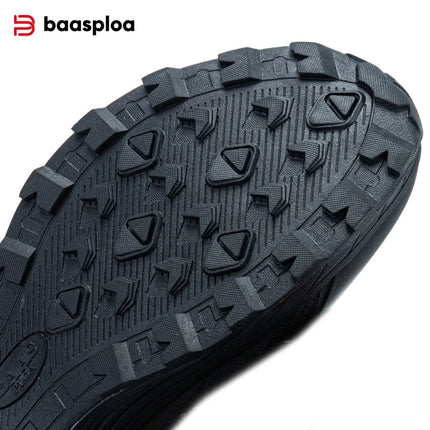 Baasploa Men Hiking Shoes Wear-Resistant Non-slip Outdoor Sneakers Fashion Anti Splash Water Light Male Casual Walking Shoes
