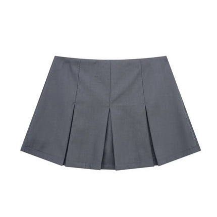 2025 New High Waisted Pleated Skirt Women Fashion Streetwear Side Zipper Mini Skirts Woman Casual All-Match Basic A-Line Skirts