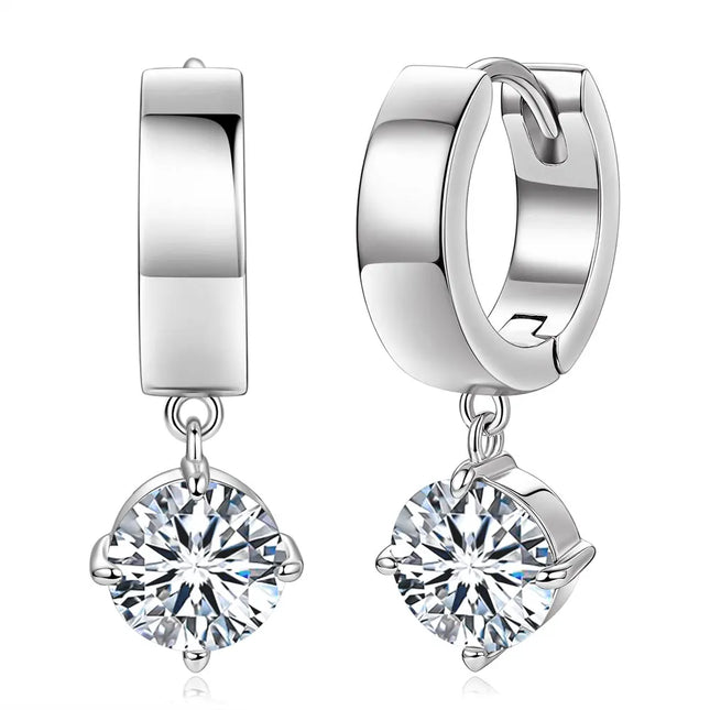 OXTAO Minimalist D VVS1 Moissanite Teardrop Earrings for Women Luxury Wide Band Drop Huggie Earrings - product image 9