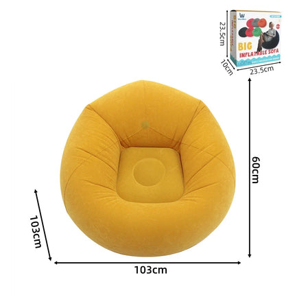 Lazy Inflatable Sofa Portable Foldable Pvc Flocking Single-Person Inflatable Sofa Lounger Seat for Outdoor Camping