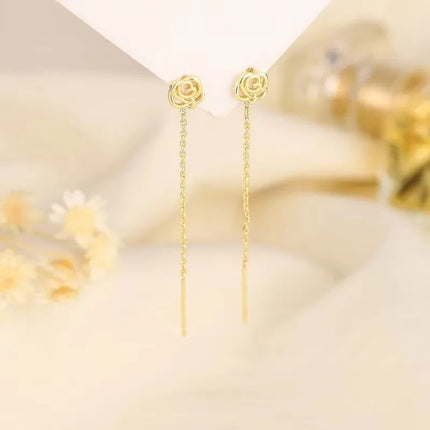 French Luxury Sweet Romantic Long Zircon Tassel Twisted Earrings for Women Temperament Wedding  Banquet Jewelry Gift