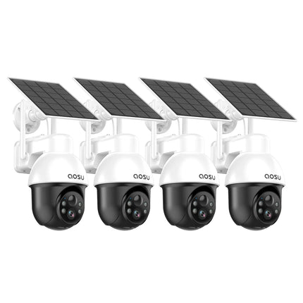 AOSU 3MP PTZ Solar Security Camera Built-in Battery Wireless 2.4Ghz WIFI Camera PIR AI Detection 2-Way Audio Outdoor CCTV Camera