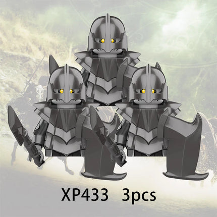 3pcs Lord Rings Elves Orcs Army Dwarf Rohan Mini Action Toy Figures Building Blocks Assembly Toys for Kids Birthday Gift