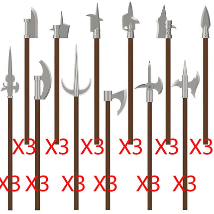 MOC Medieval Military Weapons Building Blocks Parts Castle Knights Soldier Sword Bow Crossbow Helmet Spear Model Bricks Boy Toys