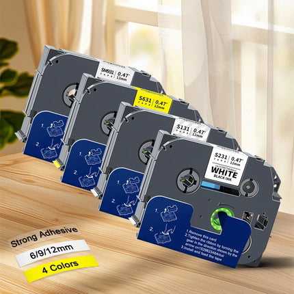 6/9/12/18/24mm Strong Adhesive Sticker Compatible Brother Label Tape TZe S231 S131 S221 S241 S251 for Brother Printer PTH110