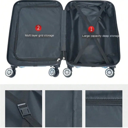2 In 1 Luggage Sets, Portable Suitcase With Wheels Password Carry On Luggage Large Capacity Classified Storage Suitcase Adjustable Pull Rod Smooth To Use
