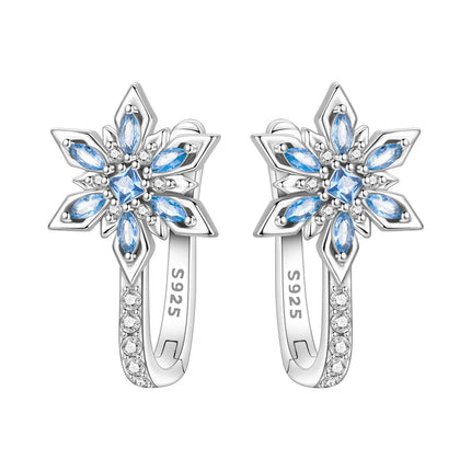 Orstarry 925 Sterling Silver Blue Zircon Starry Sky Earring Original Jewelry Hoop Earrings Women Jewelry Party Trendy Gifts