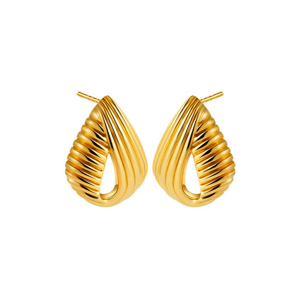 Trendy Stainless Steel Multilayer Circle Twist Knot Earrings for Women Texture Mixed Color Gold Plated Statement Earring Bijoux