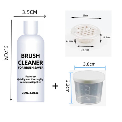 75ml Nail Brush Cleaner+Container+Filter Brush wash liquid Manicure Tools set