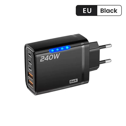 240W GaN USB-C Charger 5 in 1 Fast Charging Phone Charger Power Adapter For iPhone Samsung Xiaomi USB-C EU/US Plug - product