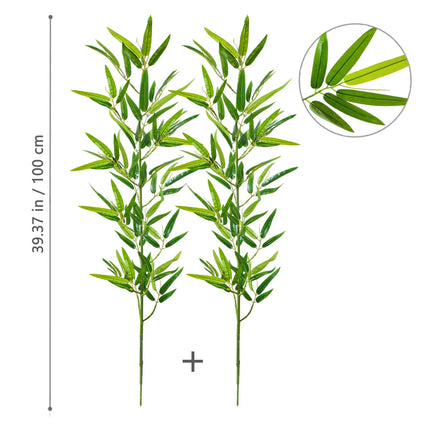 Artificial Green Bamboo Leaf Branches - image 33