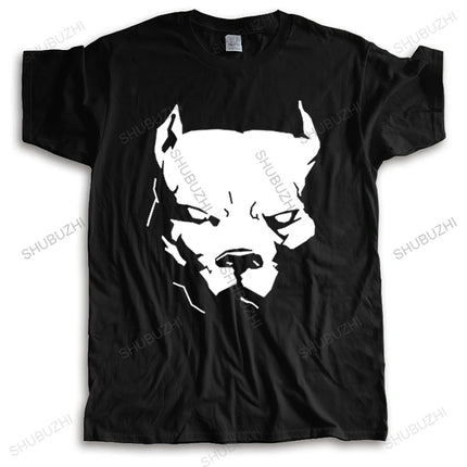 Fashion New PITBULL American Pit Bull Spiked Dog Collar Mens streetwear T-Shirts Size Men T Shirt Print Cotton Short Sleeve