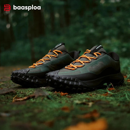 Baasploa Men Hiking Shoes Comfort Soft Waterproof Male Trekking Sneakers Fashion Resistant Non-slip Outdoor Climbing Shoes