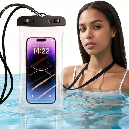 Waterproof Phone Pouch,Floatable Waterproof Phone Pouch with Touchscreen,Universal IPX8 Waterproof Cell Phone Case,Underwater Photography,for Swimming,Rafting,Diving,for All Models