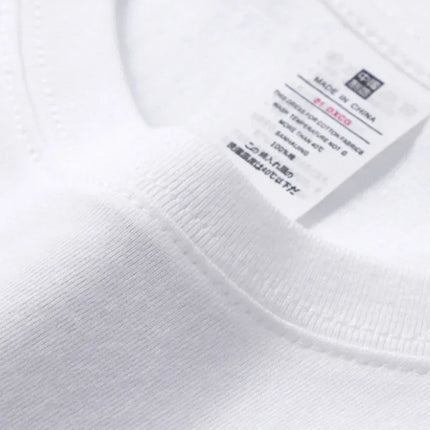 Summer 100% Cotton T-shirt Bottoming Basic Fashionable Solid Short Sleeve Loose Tops Shirts 230g/㎡ Tops