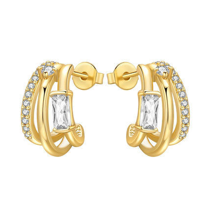 Orstarry S925 Sterling Silver 18k Gold Classic Knot Stud Earrings For Lady S925 Jewelry Party Anniversary Trendy Gifts