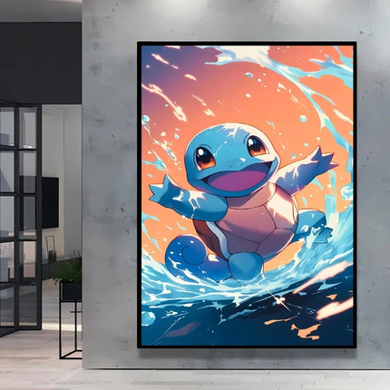 Japanese Anime Canvas Paintings Pokemon Pikachu Poster Cartoon Character Picture Bright and Clear Colors High Quality Home Decor
