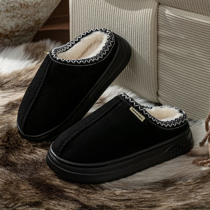 Winter Fashion Simple Fuzzy Home Lady's Shoes Warm Couples Indoor Leisure Soft Sole Women's Slippers Non-slip Fuzzy Bedroom