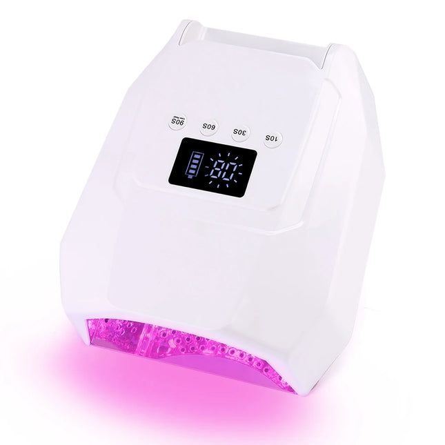 Lámpara de Uñas LED sin Cable de 96 W, Degradado Dorado, Luz Roja Profesional, Recargable, UV LED, para Curado de Gel