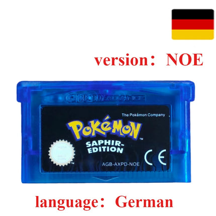 GBA Game Pokemon Series 32 Bit Video Game Cartridge Console Card Pokemon Emerald Ruby FireRed LeafGreen Sapphire Multi-language