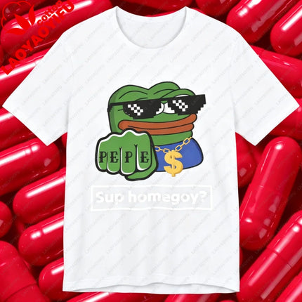 Pepe Frog Thug Tee Graphic Meme Shirt 4chan Bad Goy Harajuku Graphic T Shirts Funny Outdoors High Quality Cotton Short-sleev Top