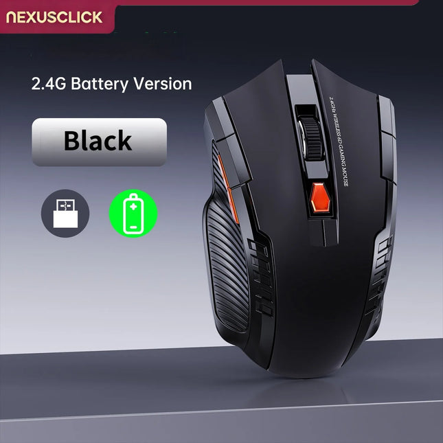 NEXUSCLICK Wireless Optoelectronic Mouse,1600DPI 6 Silent clicks Game&Craft Gift Mice in Stock USB Receiver for - product ima