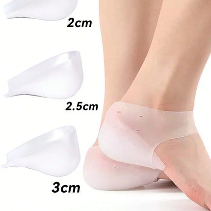 Invisible Silicone Height Increase Insoles 3 Height Options Cushioning Heel Lifts for Sneakers Casual Shoes