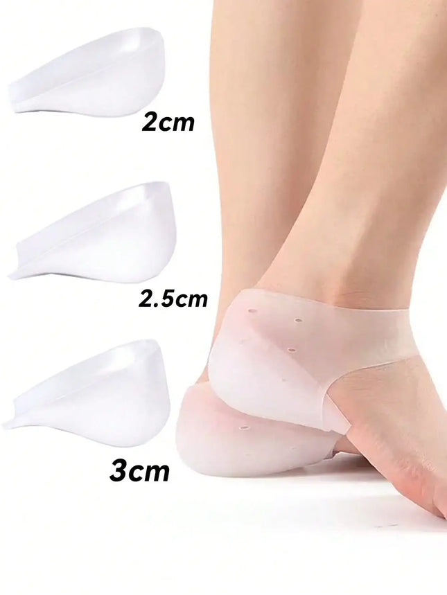 Invisible Silicone Height Increase Insoles 3 Height Options Cushioning Heel Lifts for Sneakers Casual Shoes