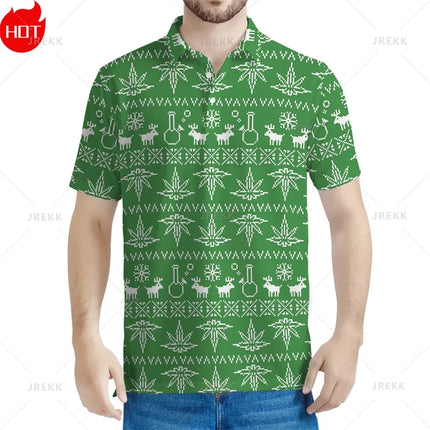 3D Printed Happy Christmas Polo Shirt Fashion Christmas Trees Cute Santa Xmas Graphic Polo T Shirt For Men Best Unisex Clothing