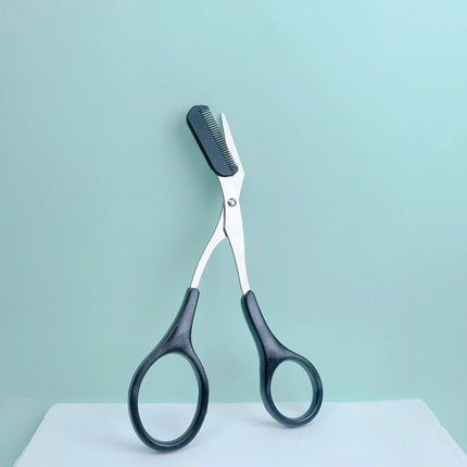 Pink Eyebrow Trimming Scissors With Built-in Comb - Stainless Steel, Precise Grooming Tool, Creating Perfect - product image