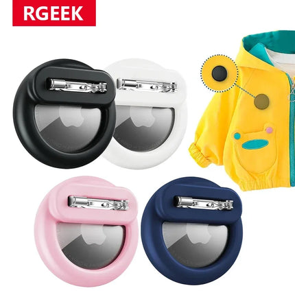 RGEEK Silicone Airtag Holder with Safety Pins AirTag GPS Tracker Case for Children Kids Elderly Hidden Inside Clothes Backpack