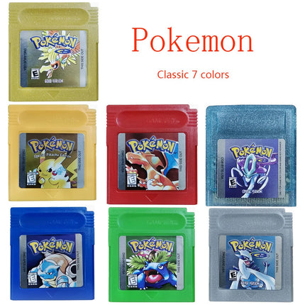 Pokemon GBC Game Card Red Blue Crystal Golden Green Silver Yellow 16 Bit Video Game Cartridge Console Cards For GB/SP