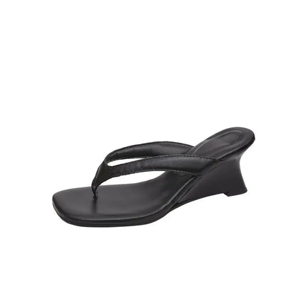 Designer Brand Wedge Heel Slipper Slides Women Clip Toe Flip Flops Narrow Sandals Shoes Casual Female Slipper Sandalia Mujer