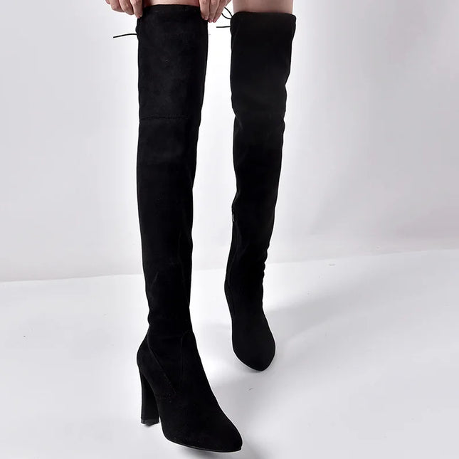 Plus Size 34-43 2025 New Shoes Women Boots Black Over the Knee Boots Sexy Female Autumn Winter lady Thigh High Boots