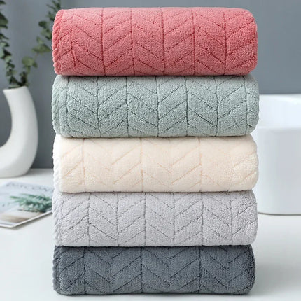 35x75cm Thickened Coral Velvet Cotton Bath Towel Increases Water Absorption Adult Bath Towel Soft Affinity Household Quick Dry