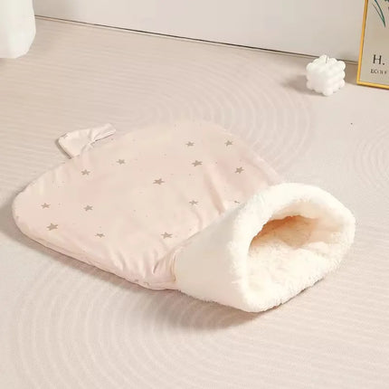 Winter Enclosed Fleece Lined Self Warming Washable Cat Cave Bed Pet Mat Sleeping Bag Indoor Pet Nest Pet Supplies