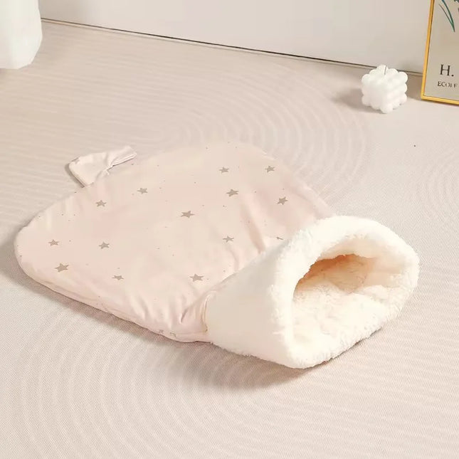 Winter Enclosed Fleece Lined Self Warming Washable Cat Cave Bed Pet Mat Sleeping Bag Indoor Pet Nest Pet Supplies