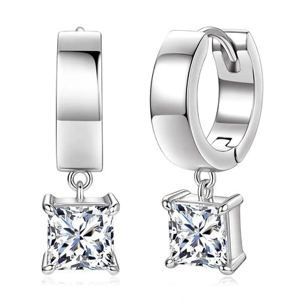 OXTAO Minimalist D VVS1 Moissanite Teardrop Earrings for Women Luxury Wide Band Drop Huggie Earrings Party Jewelry 14K Gold Filled