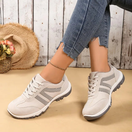 Women's Lace-up Sneakers Autumn Casual Comfortable Flat Shoes 2026 Fashionable Breathable Outdoor Womens Walking Shoes Plus Size