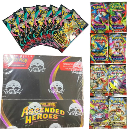 Pokémon TCG: MEGA EVOLUTION Chaos Rising Ascended Heroes Flames Phantasmal Flames BoosterBox Pokemon Cards Game 36 Pack Box