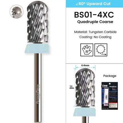 MagiBling Professional Nail Drill Bits Super Cut Carbide Nails Bit Cutter for Hard Acrylic Gel Removal Manicure Tools 3/32''