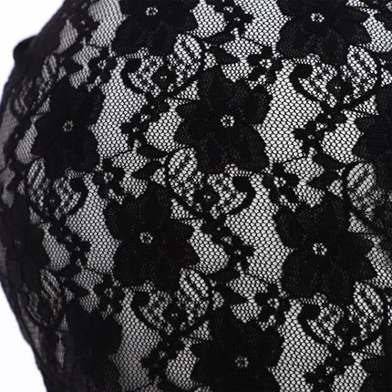 Black Hood Face Covering Lace Mask Women Men Cosplay Halloween Cosplay Identity Concealment Prop Facial Cover-up Masquerade Mask